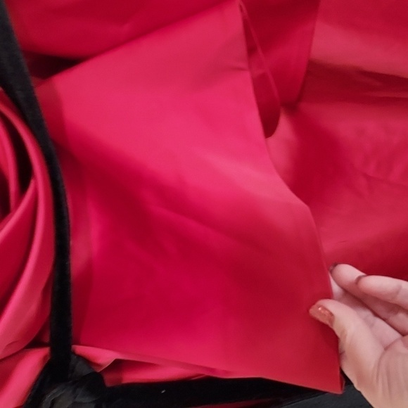 Eloquii Draped Bodice Peplum Dress in Red - Picture 8 of 12